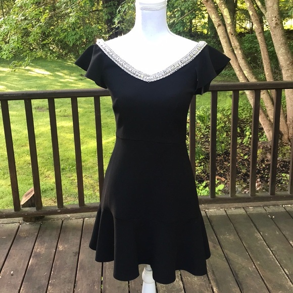 NWT! Rachel Zoe size 3, black embellished dress